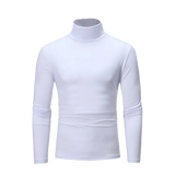 Spring Autumn Winter Men's Bottom Shirt High Elasticity Casual Slim Fit Basic Long Sleeve Sports Turtleneck Tops MartLion white S 