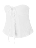 Strapless Off Shoulder  Tube Tops for Women  Front Tie-up Ruffles Summer Party MartLion   