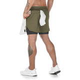 Camo Running Shorts Men's Gym Sports Shorts 2 In 1 Quick Dry Workout Training Gym Fitness Jogging Short Pants Summer Men's Shorts MartLion style1 Green M(170cm 60kg) 