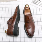 British Style Elegant Men's Dress Shoes Split Leather Formal Social Oxfords Mart Lion   