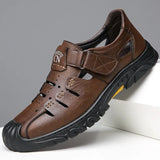 Designer's Hollowed-out Men's Sandals Wear-resistant Outdoor Walking Soft Leather Summer MartLion 2 43 