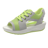 Sandals Lady Platform Chunky Women's Open Toe Casual Summer Sports Shoes MartLion Light green 42 