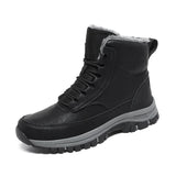Winter Casual Padded Cotton Shoes Non-slip Combat Boots Warm Snow Men's Sports Hiking Safety Work MartLion black 39 