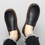 Golden Sapling Loafers Men's Casual Shoes Retro Leather Flats Party Moccasins Leisure Formal Footwear MartLion   
