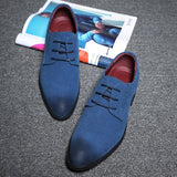 Men's Casual Shoes Lace-up Suede Leather Light Driving Flats Classic Retro Oxfords Mart Lion   