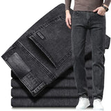 Men's Black Gray Jeans Stretch Classic Slim  Black Denim Pants Elasticity Male  Casual Trousers MartLion GRAY 28 