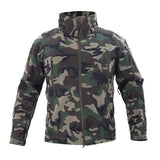 Autumn and Winter Men's Military Tactical Jacket Waterproof Fleece Camouflage Soft Shell Outdoor Sports Windproof MartLion Green CP 1 S 