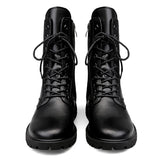 Winter Boots US Combat Boots Trend Velvet Men's Genuine Leather Snow Side Zipper Motorcycle High MartLion   