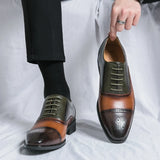 Luxury Brand Men's Banquet Dress Shoes Brogue Square Toe Leather Men's Genuine Leather Casual MartLion   
