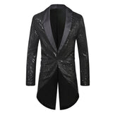 Shiny Gold Sequin Glitter Embellished Blazer Jacket Men's Nightclub Prom Suit Blazer Homme Stage Clothes For singers Mart Lion Black 2 M 