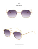 Retro Double Bridges Peach Pilot Sunglasses Women Men's Designer Luxury Metal Frame Eyewear MartLion   