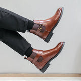 Oxford Men Shoes Leather Party Chelsea Dress Shoes Men Formal Boots For Men Classic Brogue Social Shoe male MartLion