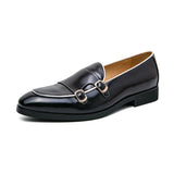 British Style Pointed Men's Dress Shoes Low-heel Leather Casual Slip-on Social MartLion black 11028 38 CHINA