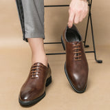 Mens Leather Shoes High Men's Shoes Oxford Wedding Men Dress Leather Shoes Gentleman Office Man Shoe MartLion