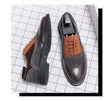 Elegant Men's Dress Shoes Pointed Toe Leather Formal Brogues zapatos de vestir MartLion   