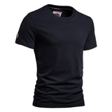 Outdoor Casual T-shirt Men's Pure Cotton Breathable Crew Neck Short Sleeve Mart Lion   