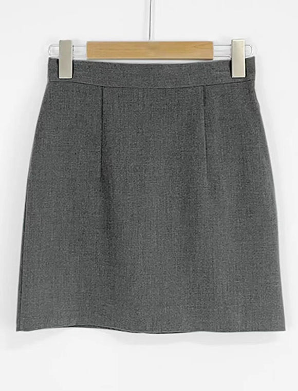 Office Women Wrap Skirt Vintage Grey Suit Tight Mini Skirt Summer MartLion   