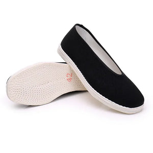 Men's Traditional Chinese Kung Fu Black Cotton Tai-chi Shoes Cotton Cloth Tai-chi Old Beijing Casual Sport MartLion black-1 39 insole 24.5cm 