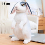 Lovely Fluffy Lop-eared Rabbits Plush Toy Baby Kids Appease Dolls Simulation Long Ear Rabbit Pillow Kawaii Christmas Gift MartLion stand  grey  