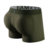 Men's Underwear Boxer Mesh Padded Underwear with Hip Pads Men's Boxers Butt Padded Elastic Enhancement MartLion JM464ArmyGreen XXL 