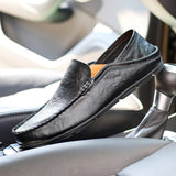 Leather Men's Shoes Casual Formal Loafers Moccasins Breathable Slip on Driving Mart Lion Black 37 