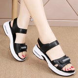 Leather Summer Women Sandals shoes ladies Platform Flat Sneakers wedges Air Outsole Light Weight MartLion   