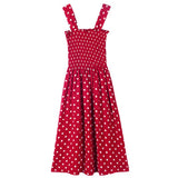 Women's Dresses  Summer  Loose None Sleeve Polka Dot Shoulder Dresses MartLion   