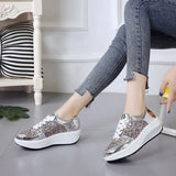 Casual Shoes for Women Lace-Up Sneakers Elegant Vulcanized Flats Luxury MartLion   