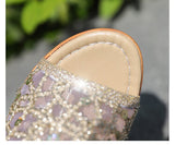 Women Slippers Outdoor Summer Wedge Sandals Mesh Sequin Slide Mujer Verano Beach Slides Platform Slippers Mart Lion   