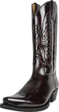 Mid-calf Boots Woman Side Zipper Pointed Western Retro Black Hombre MartLion   