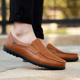 Genuine Leather Men's Casual Shoes Luxury Loafers Moccasins Breathable Slip on Driving MartLion   