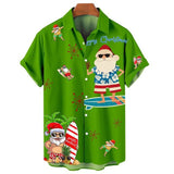 Summer Funny Hawaiian Shirts Christmas Casual Men Women Beach Short Sleeve Blouse MartLion   