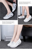 Women's shoes Spring autumn leather soft-soled work women black thick-soled cushion wedge single professional MartLion   