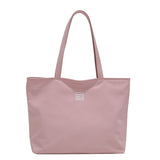Tote Bag Simple Commuting Shopping Women's Shoulder Nylon Waterproof Cloth Bag Large Capacity Mart Lion Pink  
