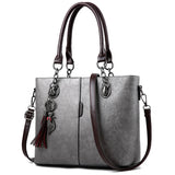 Luxury Handbags Women Bags Designer Big Crossbody Solid Shoulder Leather Handbag Sac Bolsa Feminina Mart Lion Gray  