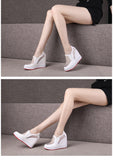Woman Platform Wedge Sneakers Women 12cm Height Increasing Ladies Walking Slip on Casual Vulcanized shoes MartLion   