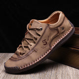 Men's Casual Shoes Leather Outdoor Walking Sneakers Leisure Vacation Soft Driving Mart Lion   