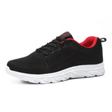 Spring Breathable Sneakers Men's Casual Shoes Lightweight Massage Walking Comfty Sports Platform Footwear MartLion black red 38 