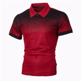 Men Polo Men Shirt Short Sleeve Polo Shirt Print Polo  Summer Streetwear Casual Fashion Men tops MartLion red XXL( 