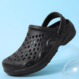 Garden Shoes Casual Beach Sandals Men's Clogs Summer Slippers Breathable Non-slip Mules Zapatos Mart Lion Black 7 