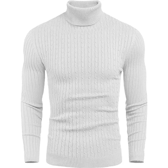 15 Colors Autumn and Winter Men's Warm High Neck Solid Elastic Knit Bottom Pullover Sweater Harajuku MartLion   