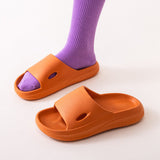 Men's Platform Slippers Shoes Unisex Summer Beach Eva Soft Sole Slide Sandals Leisure Women Indoor Bathroom Anti-slip Slides Mart Lion Orange 3637 