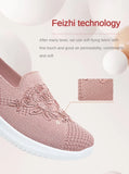 Summer Soft Embroidery Women's Flat Shoes Knitted Breathable Women's Flower Casual MartLion   