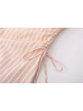 Summer Women Short Sleeve Striped Dress Mori Girl Mini Frocks Peter Pan Collar MartLion   
