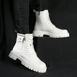Men's English Style Thick Sole Design Men Boots  Layer Leather Casual Boots