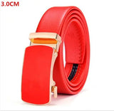 Sky Blue Automatic Buckle Belt for Both Men's and Women Gold Silver Belts 100cm-125cm MartLion Red 3.0cm 120cm CHINA