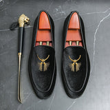 Embroidery Men's Loafers Gatherings Dress Shoes Formal Footwear Mart Lion   