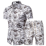 Dot-Print Casual Shirts for Summer Short Sleeve Regular Formal Clothing Men's Office Button Up Blouses Mart Lion DC02-Set 4XL  Fit 75-83Kg 