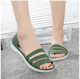 Summer Peep Toe Stappy Women Sandals Shoes Candy Color  Beach Valentine Rainbow Clogs Jelly Flats Mart Lion   
