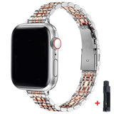  Stainless Steel Strap For Apple Watch Ultra 2 Band 49mm 42mm 44mm Metal Bracelet iWatch Series 9 8 7 6 SE 5 4 3 Women 45mm 41mm MartLion - Mart Lion
